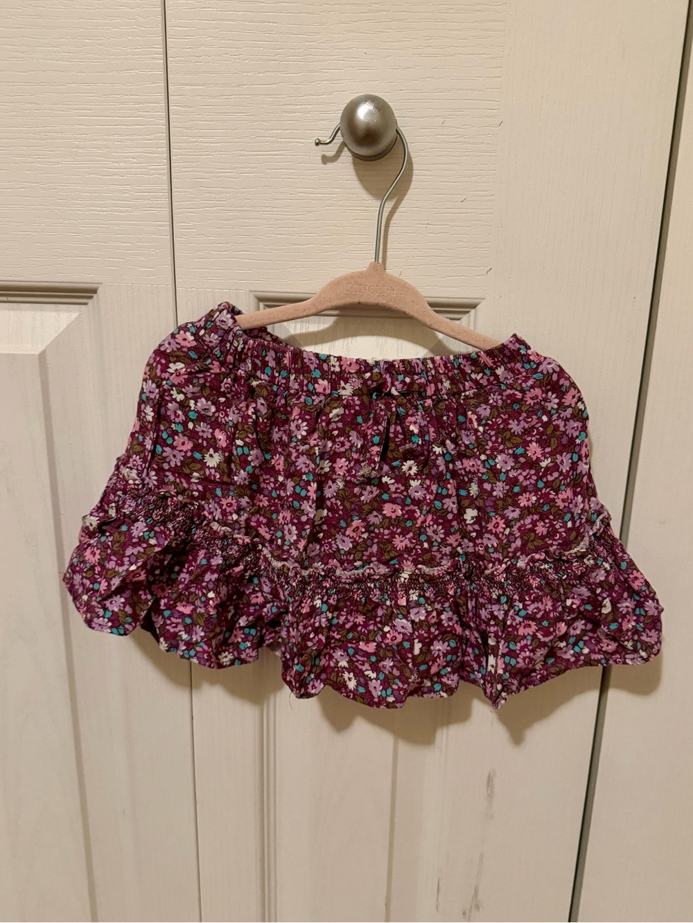 Zara Purple Floral Ruffle Skirt